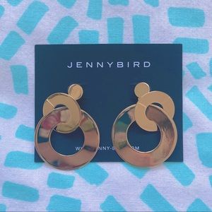 Jenny Bird gold hoop disc earrings